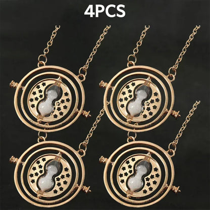 Harry Potter Time-Turner Hourglass Necklace - 360° Rotatable Cosplay Pendant and Unique Mother’s Day Gift
