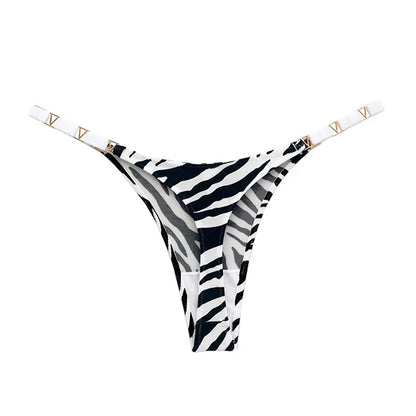 Women’s Sexy V-Shaped Panties – Low Waist Sports Briefs with Metal Decoration Lingerie