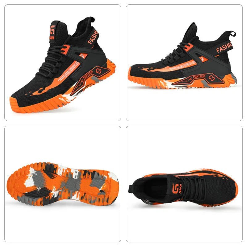 High-Top Safety Shoes for Men & Women – Steel Toe, Anti-Puncture Work Boots, Indestructible Safety Shoes