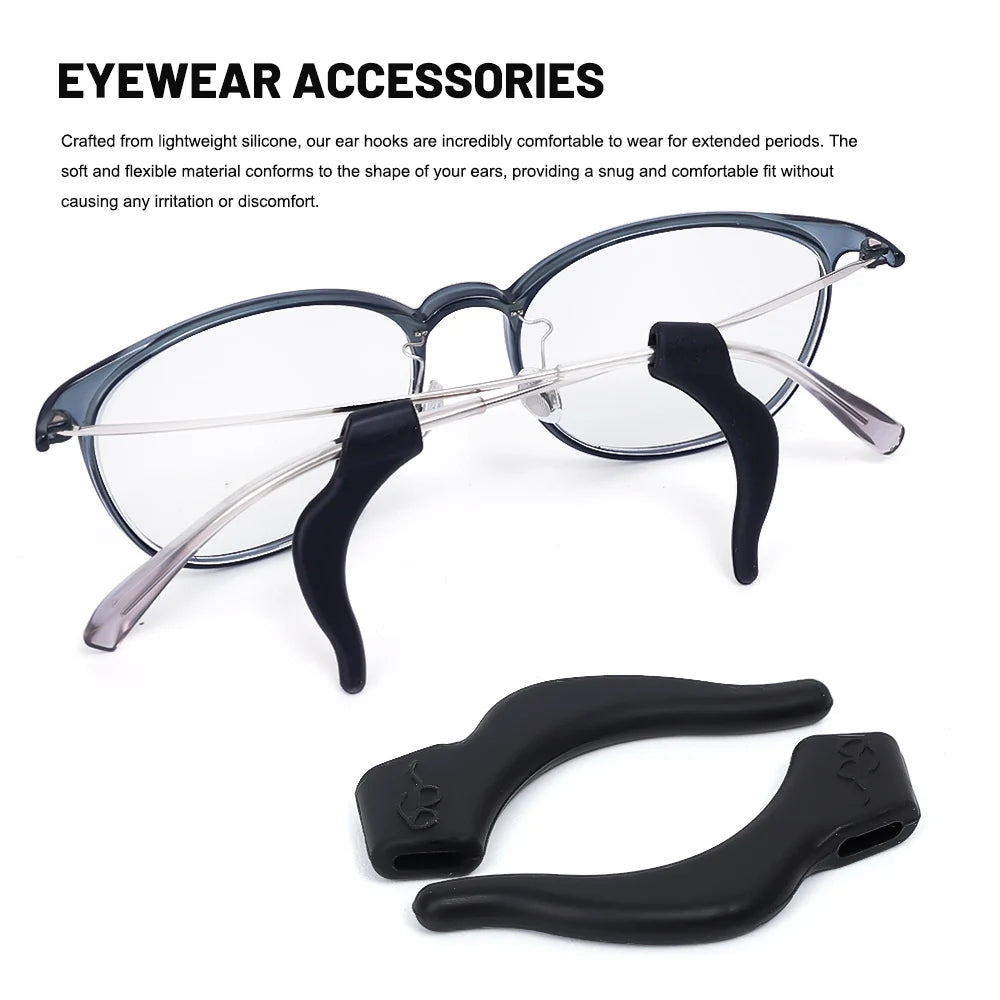 Anti-Slip Silicone Ear Hooks for Glasses | Elastic Eyewear Grip, Temple Holder & Fastener Accessories