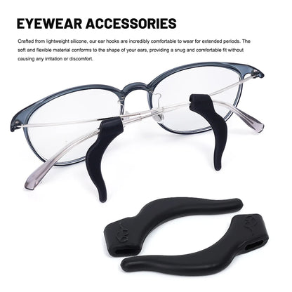 Anti-Slip Silicone Ear Hooks for Glasses | Elastic Eyewear Grip, Temple Holder & Fastener Accessories