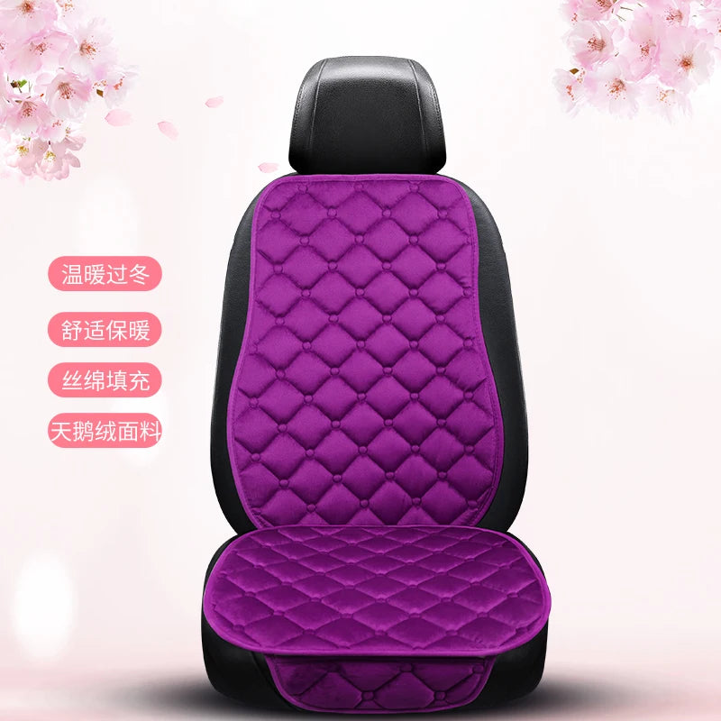 Thick Plush Car Seat Cushion Set - Warm Anti-Slip Three-Piece Winter Seat Covers