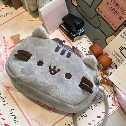 Kawaii Pusheen Pencil Case - Cute Fat Cat Large Capacity Stationery Bag & Cosmetic Travel Storage Pouch