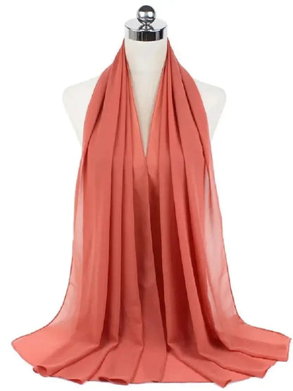 Women’s Solid Chiffon Instant Hijab – Ready-to-Wear Islamic Scarf, Muslim Shawl & Arab Head Wrap
