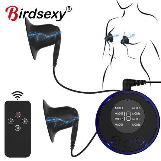 Electric Shock Nipple Clamps – Metal Breast & Clitoris Stimulator Clips for BDSM Bondage Massage (18+)