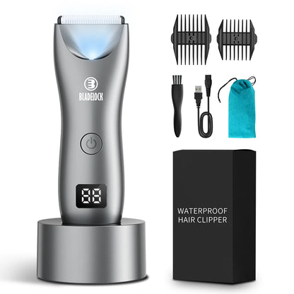 Professional Groin & Body Hair Trimmer – Rechargeable Ceramic Ball Shaver for Men, Body Grooming & Bikini Epilator