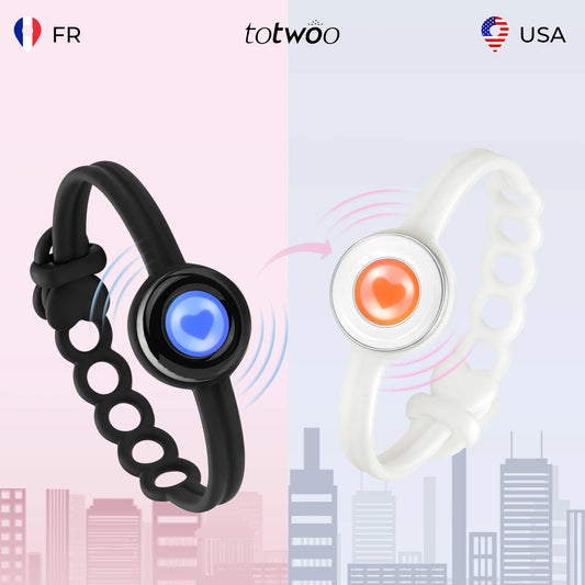 TOTWOO Candy Collection Long Distance Touch Bracelets – Colorful Vibration & Light-Up Bands, Gifts for Girlfriend, Pairing Jewelry