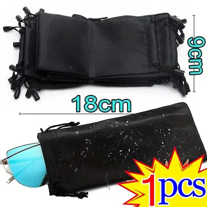 Portable Waterproof Microfiber Sunglasses Storage Bag, Soft Cloth Eyewear Carry Pouch, Dustproof Glasses Case (1-50pcs)