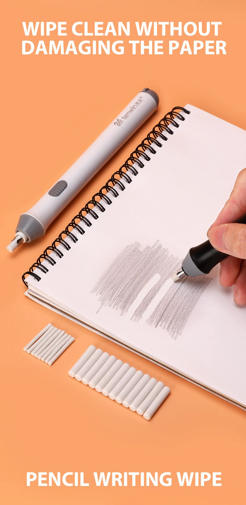 Adjustable Electric Eraser for School — Automatic Sketch & Drawing Rubber with Refill