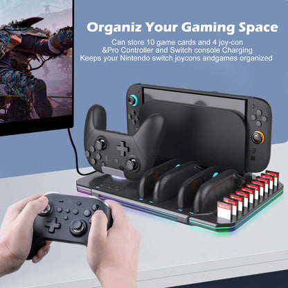 Multi-Functional Switch 2 Cooling & Charging Stand SW2139 – Fan, 10 Game Card Slots & 9 LED Light Effects