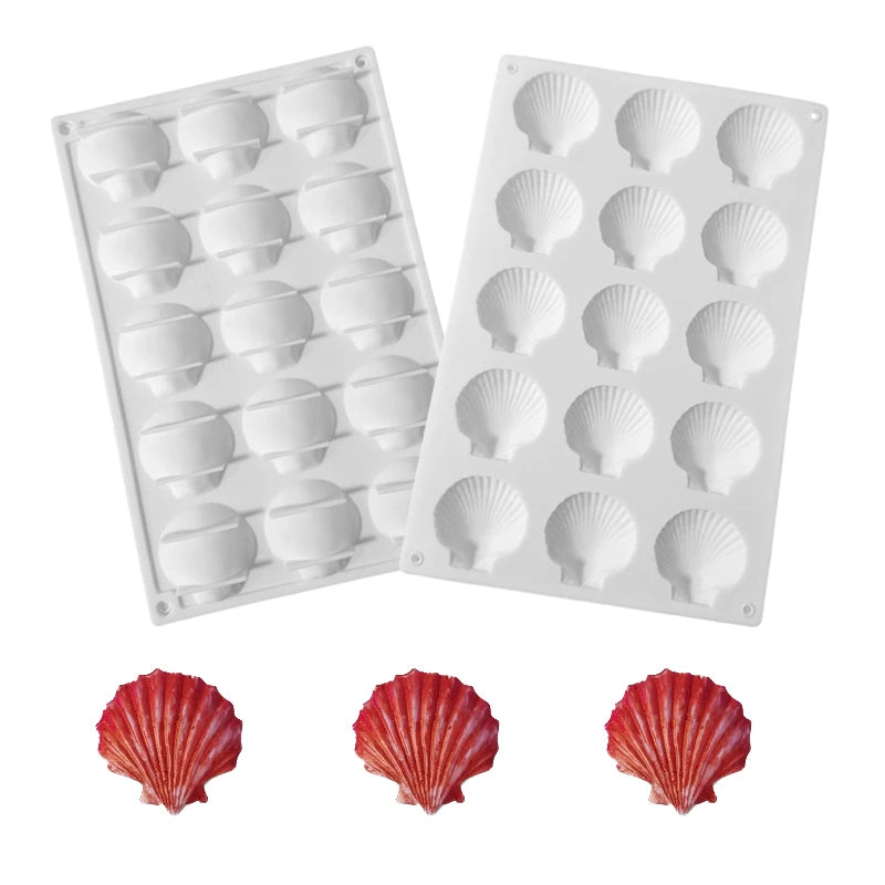 Meibum Marine Theme Silicone Cake Molds – Shell & Pearl Design, Food-Grade Baking & Cake Decorating Tools