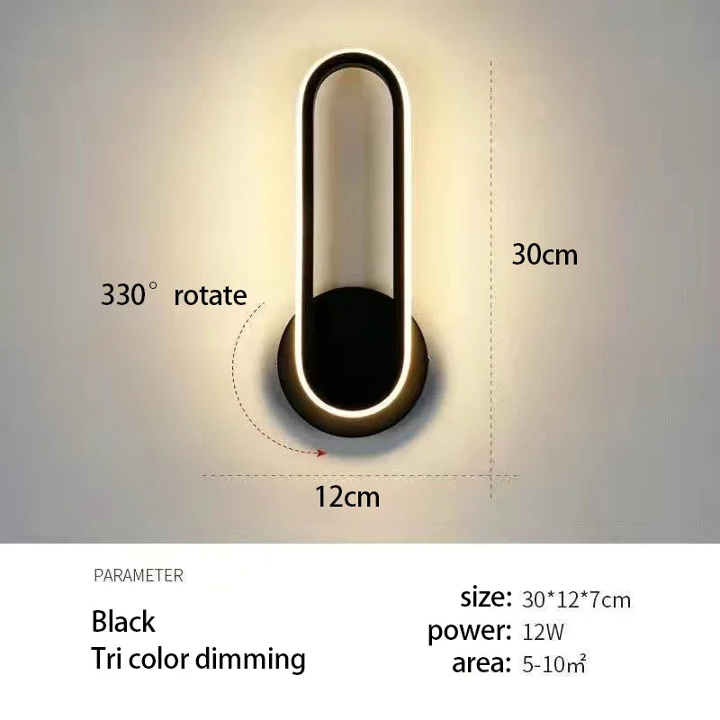 Modern Rotatable LED Wall Light - Indoor Wall Sconce for Bedroom, Stairway, Living Room and Dining Room