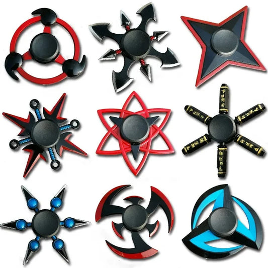 Creative Tri-Spinner Fidget Toy – Zinc Alloy Ninja Shuriken Sharingan Hand Spinner Stress Reliever for Kids