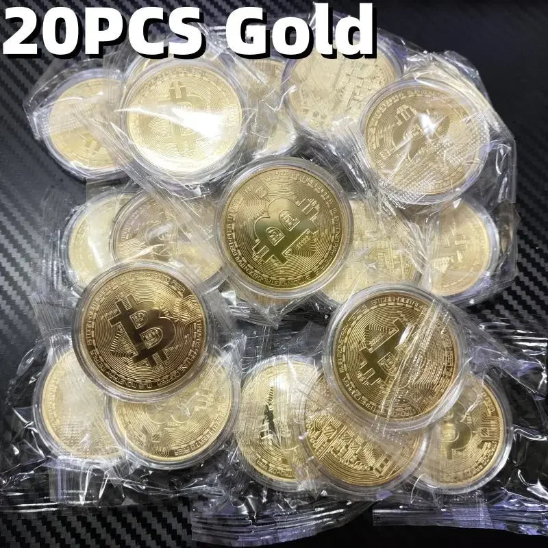 Casascius Bitcoin Commemorative Coin – Gold Plated BTC Metal Collector’s Edition with Protective Case