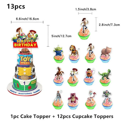 Disney Toy Story Buzz Lightyear Birthday Party Decoration Set – Foil & Latex Balloons, Happy Birthday Banner & Cake Topper for Kids Boys Hero Theme Party