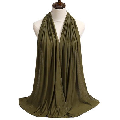 Women's Modal Cotton Jersey Hijab - Soft Solid Color Muslim Headscarf for Ramadan & Everyday Wear