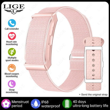 LIGE No-Screen Fitness Smart Bracelet - Sports Activity Tracker with Call Alerts, Heart Rate Monitor & IP68 Waterproof Design