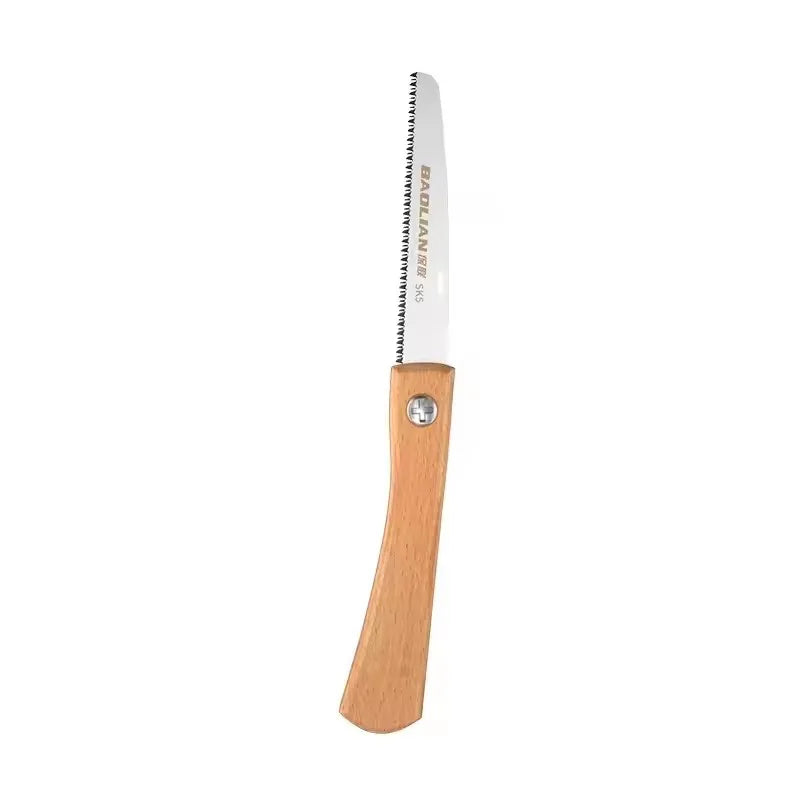 Mini Folding Hand Saw – Non-Slip Wooden Handle Pull Saw, Foldable Flush Cut Tool for Woodworking & Plastic Cutting DIY Tool