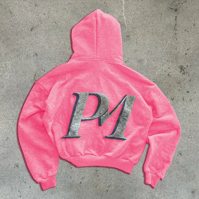 Y2K Retro Autumn Hoodies for Men & Women – Personalized Printed Street Style Long Sleeve Hooded Cardigan