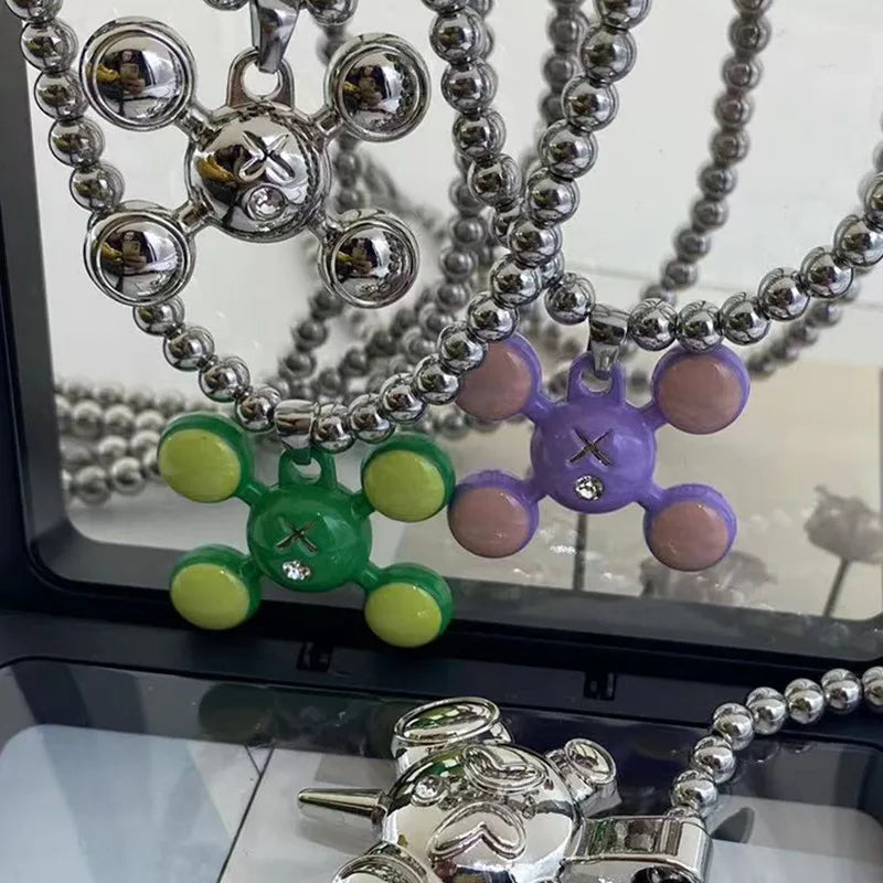 Quad Ball Pendant Necklace - Hip Hop Style Stainless Steel Jewelry for Men & Women, Fashion Personality Collection