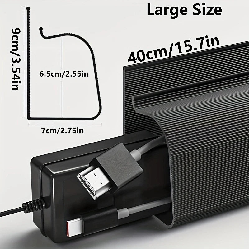 Under Desk Cable Management Tray – No-Drill Channel Raceway Cord Hider for Organized Workspace