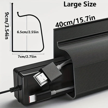 Under Desk Cable Management Tray – No-Drill Channel Raceway Cord Hider for Organized Workspace