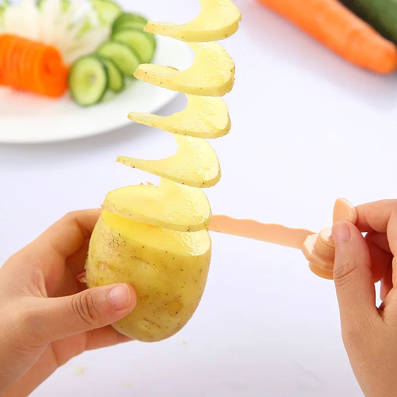 Spiral Potato Cutter - DIY Creative Fruit and Vegetable Spiral Slicer for Kitchen, Perfect for Twisted Slice Potato Tower and Whirlwind Potato Cuts