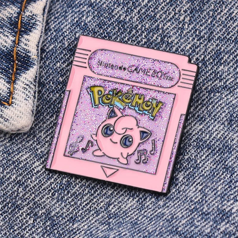 Pokémon Nintendo Gameboy Hard Enamel Pins — Kawaii Pink Jigglypuff Cartoon Brooch Badge for Kids