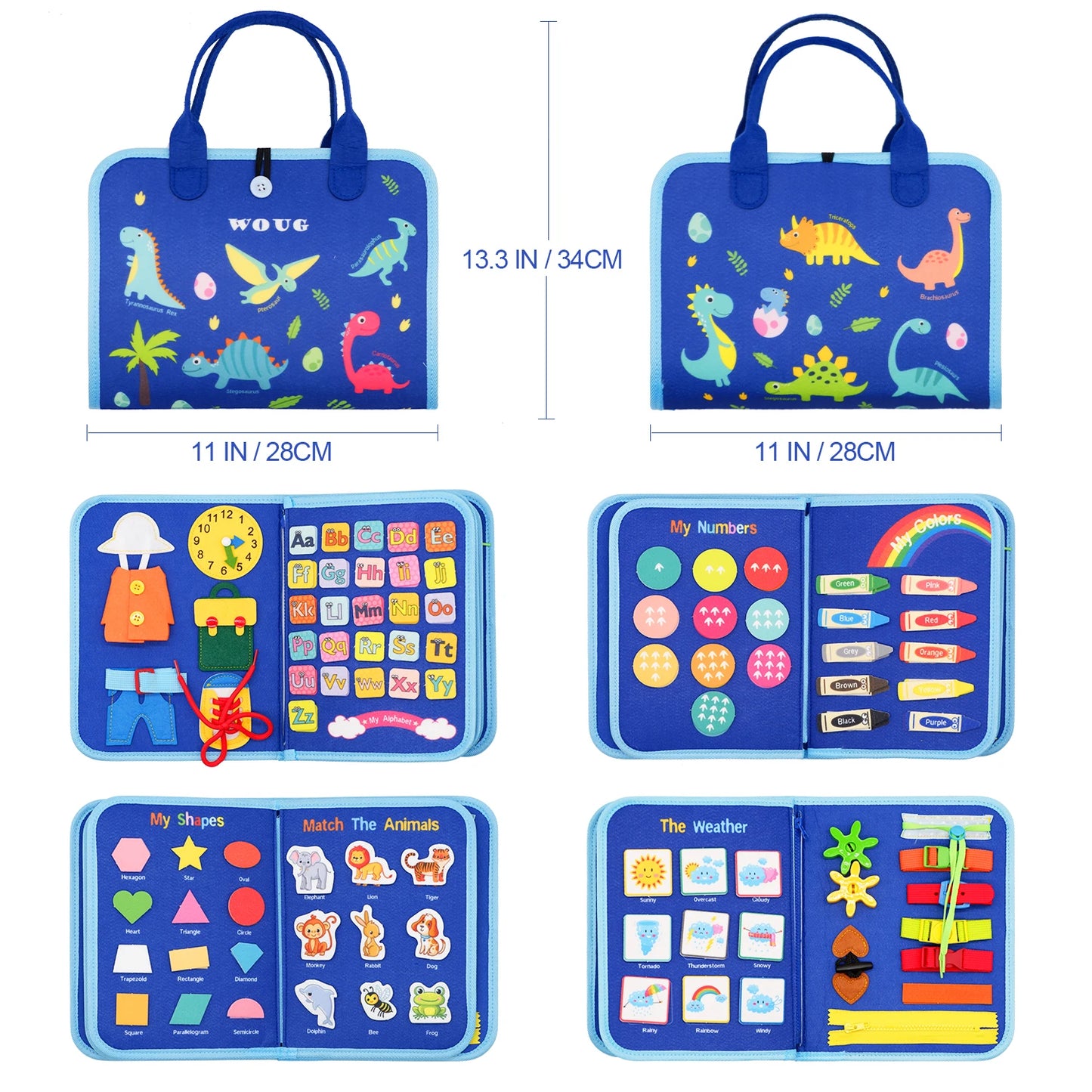 Montessori Toddler Busy Board – Educational Activity for Motor Skills & Baby Learning Toys for Travel
