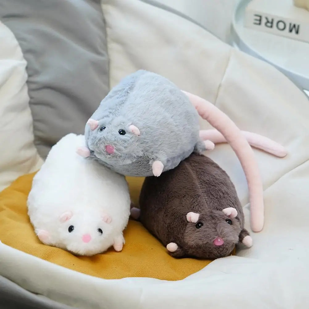Cute Mouse Plush Doll - 40/90cm Oversized Cartoon Flower Branch Animal Toy & Birthday Gift for Kids