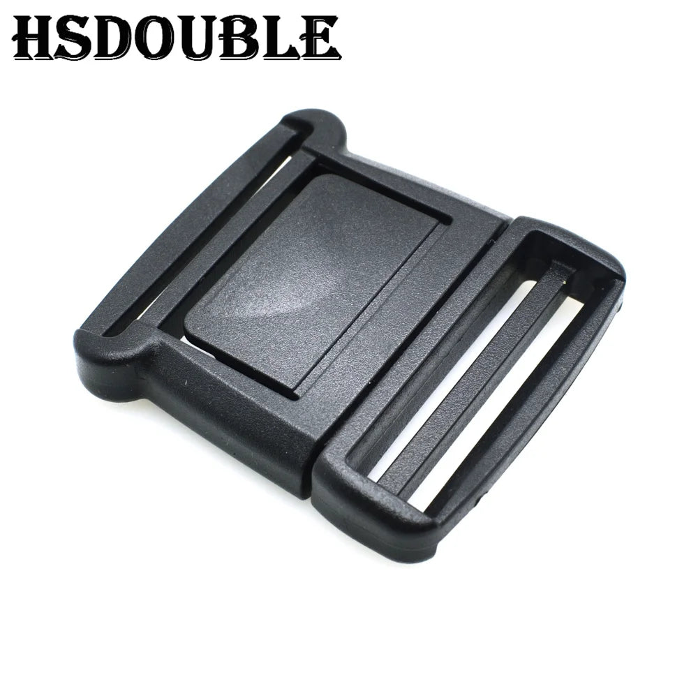 10pcs Black Plastic Center Release Buckle Set – Durable Outdoor Bag & Luggage Fastener Accessories for Travel & Student Bags