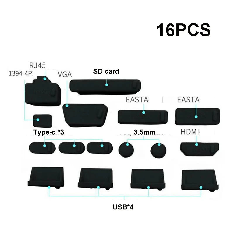 Universal Laptop USB Dust Plugs - Anti-Dust, Waterproof Computer Port Protective Covers