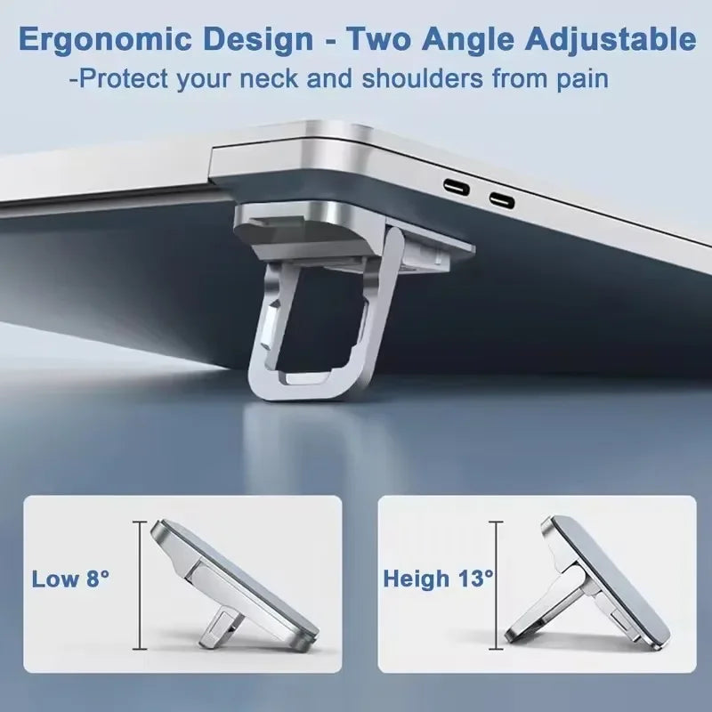 2PCS Mini Foldable Laptop Stands – Portable Adjustable Notebook & Keyboard Riser with 2 Angles