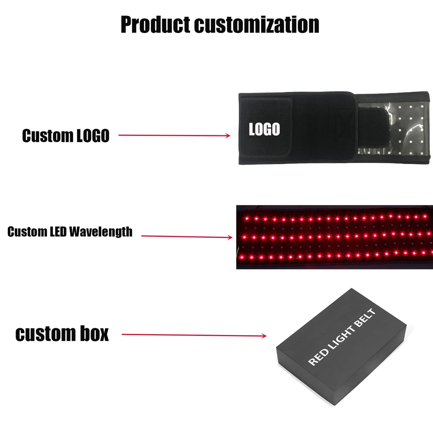 Red & Infrared Light Therapy Belt 850nm 660nm LED Slimming Waist Wrap Fat Burn Full Body Heat Pad