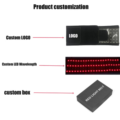Red & Infrared Light Therapy Belt 850nm 660nm LED Slimming Waist Wrap Fat Burn Full Body Heat Pad