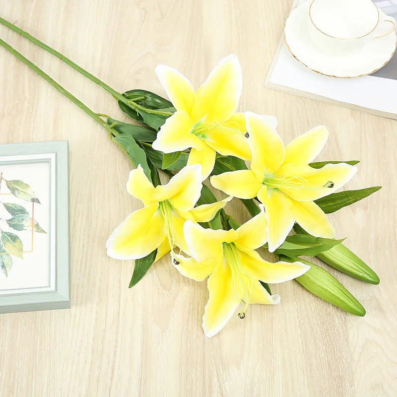 Artificial Silk Lily Bouquet – Creative Fake Flower Arrangement for Living Room, Sweetheart Decoration for Friends