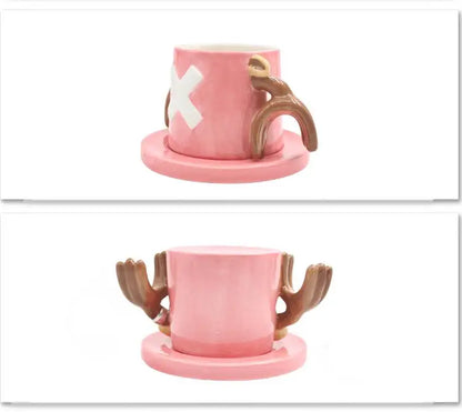 One Piece Anime Ceramic Mug — Chopper, D. Law & Three Brothers Hat Coffee Cup Christmas Gift