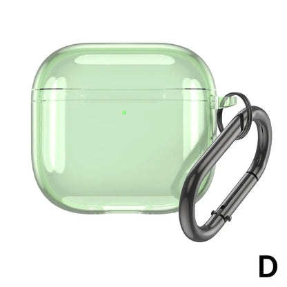 Translucent Protective Sleeve Case for AirPods 4 — Premium Drop-Proof Cover with Carabiner for AirPods 4th Generation