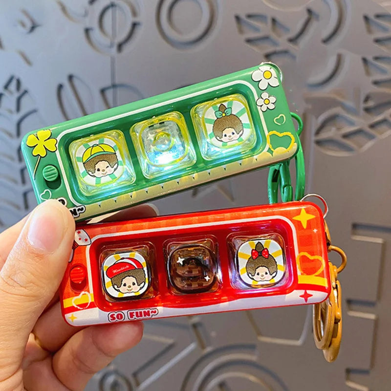 Monchhichi Keycap Clicker Keychain - Anti-Stress Fidget Toy, Cute Keyboard Key Cap and Squishy Bag Charm