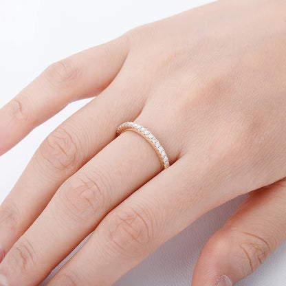 100% Pass Diamond Tester Pen & Moissanite Ring – Matching 925 Sterling Silver Wedding Band for Women