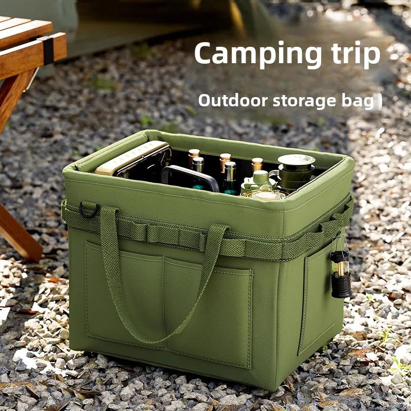 Heavy-Duty Foldable Tool Bag - Large Oxford Organizer with Side Pocket for Car Repair, Construction & Camping