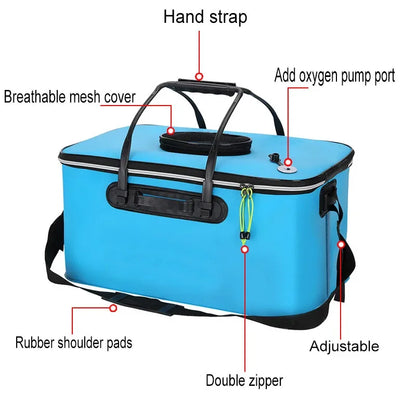 Folding EVA Live Fish Bucket – Thickened Portable Water Tank for Outdoor Fishing and Accessories