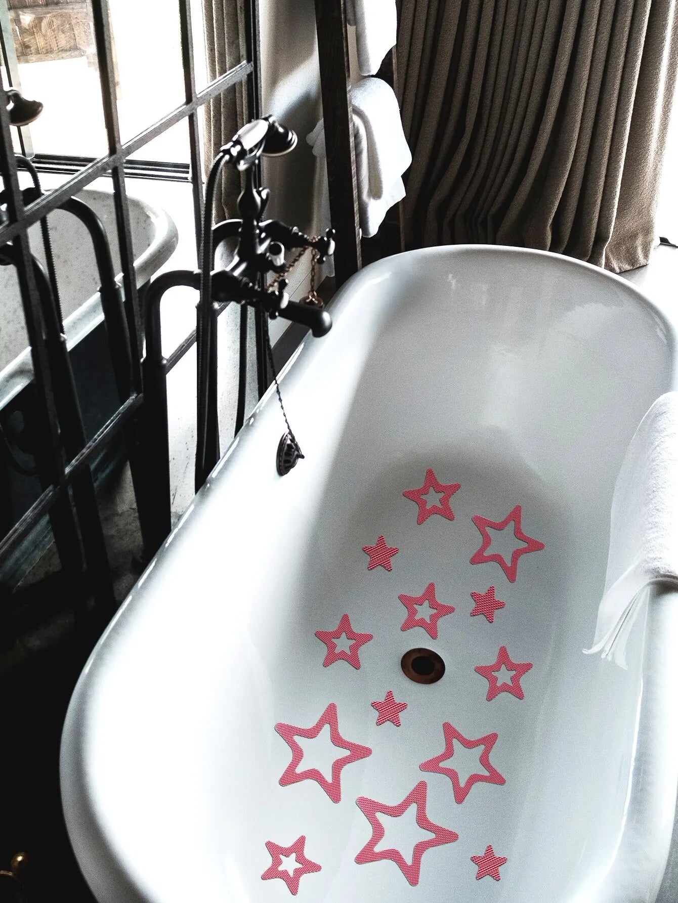 10PCS Anti-Slip Shower Tread Stickers - Safety Bathtub Strips, Premium Adhesive Star & Snowflake Decals for Bathtub, Shower & Stairs