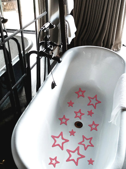 10PCS Anti-Slip Shower Tread Stickers - Safety Bathtub Strips, Premium Adhesive Star & Snowflake Decals for Bathtub, Shower & Stairs