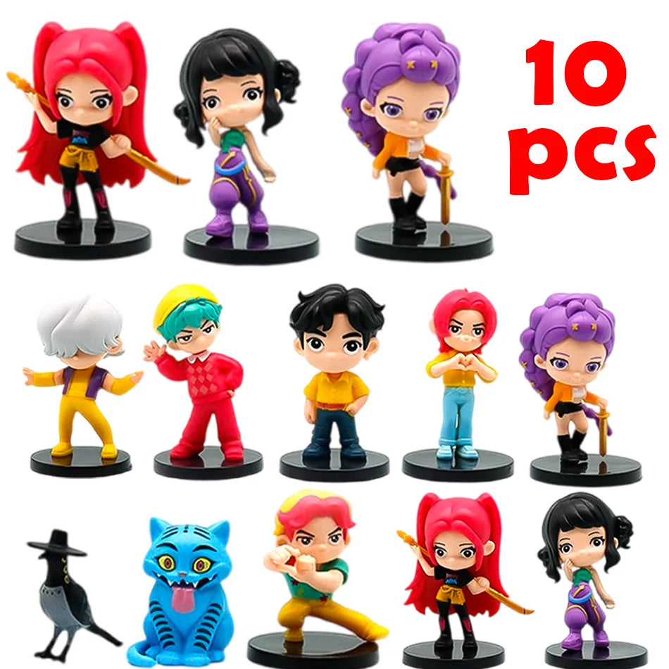 10pcs Witch Huntress Squad Anime Figures – Q Version Collectible Figurines for Fans, Christmas Gift