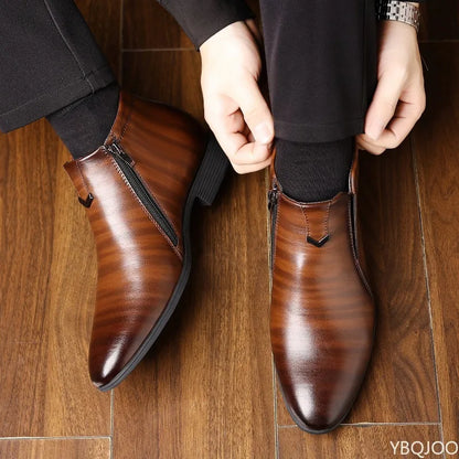 Men’s Minimalist Dress Shoes - Elegant Retro Pointed Toe Formal Business Shoes for Spring