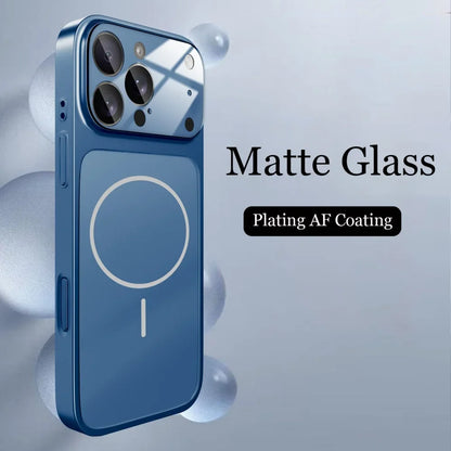 Original Glass Nano Matte Case – Magnetic MagSafe Wireless Charging Armor Cover for iPhone 17 Pro Max, 16, 15, 14, 13 Pro Max, 17 Air