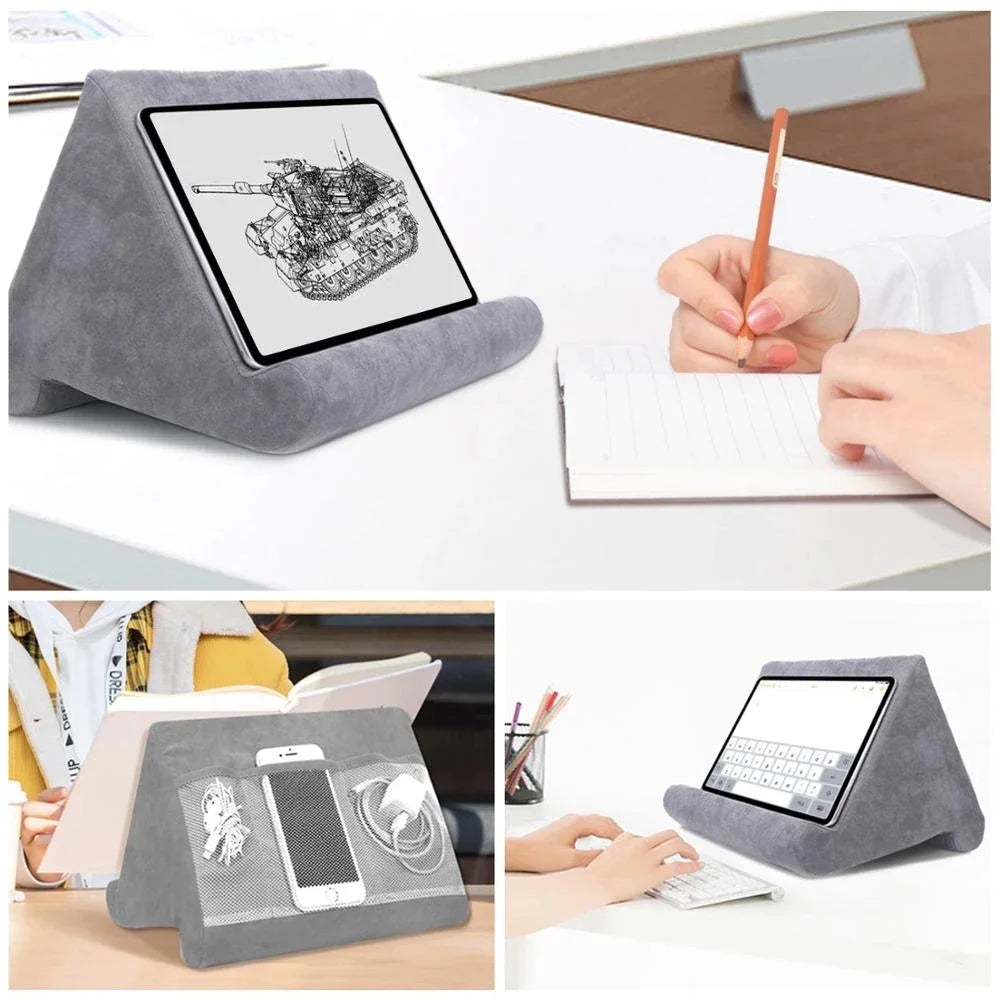Xnyocn Sponge Pillow Tablet Stand - Bed Rest Cushion Reading Holder for iPad, Samsung, Huawei, and More - Tablet Bracket Phone Support