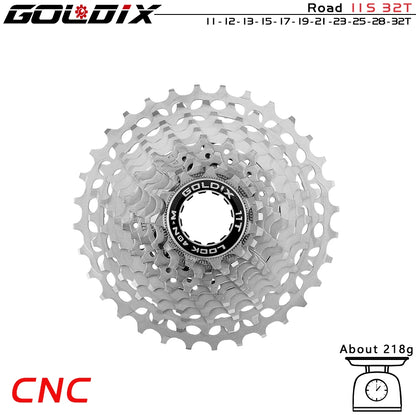 GOLDIX Ultralight CNC Road Bike Cassette — 11/12-Speed 28T-36T Sprocket for SHIMANO HG, K7 11S/12S