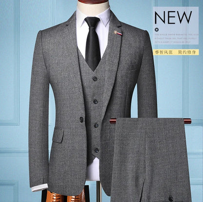 Traje de Hombre Elegante – 3-Piece Slim Fit Suit (Blazer + Vest + Pants) | Men’s Business & Wedding Suit 6XL